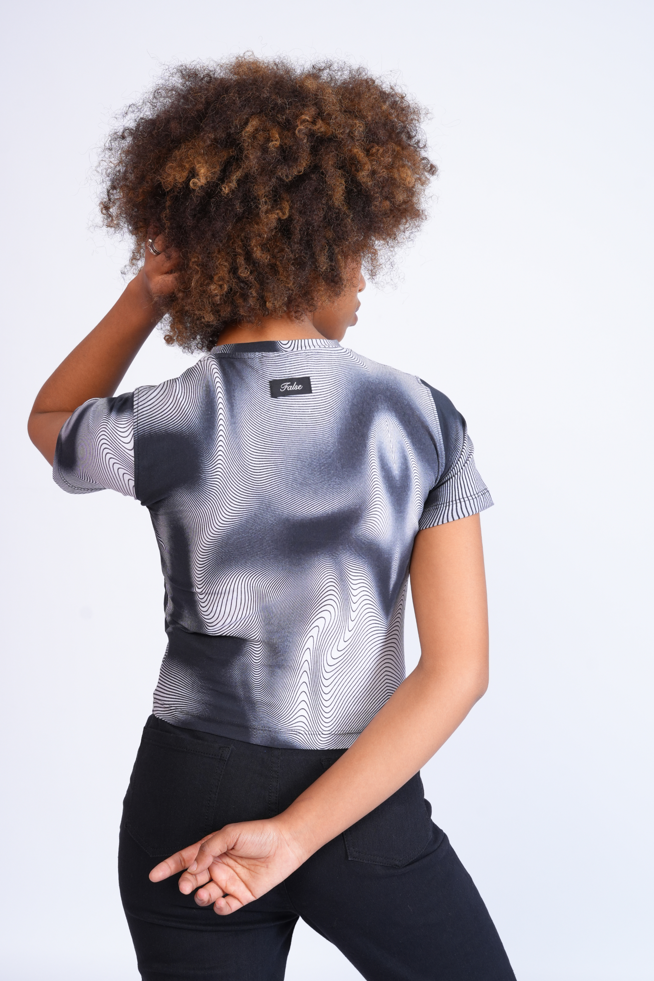 Black and White illusion baby tee