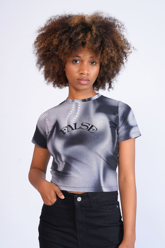 Black and White illusion baby tee