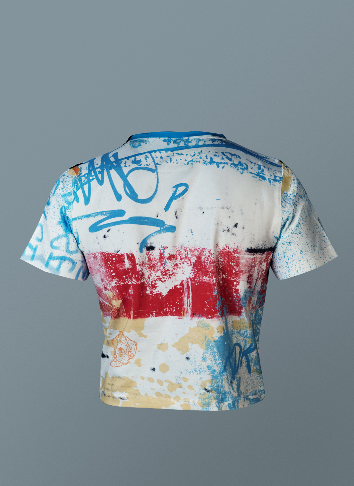 False spray graffiti baby tee