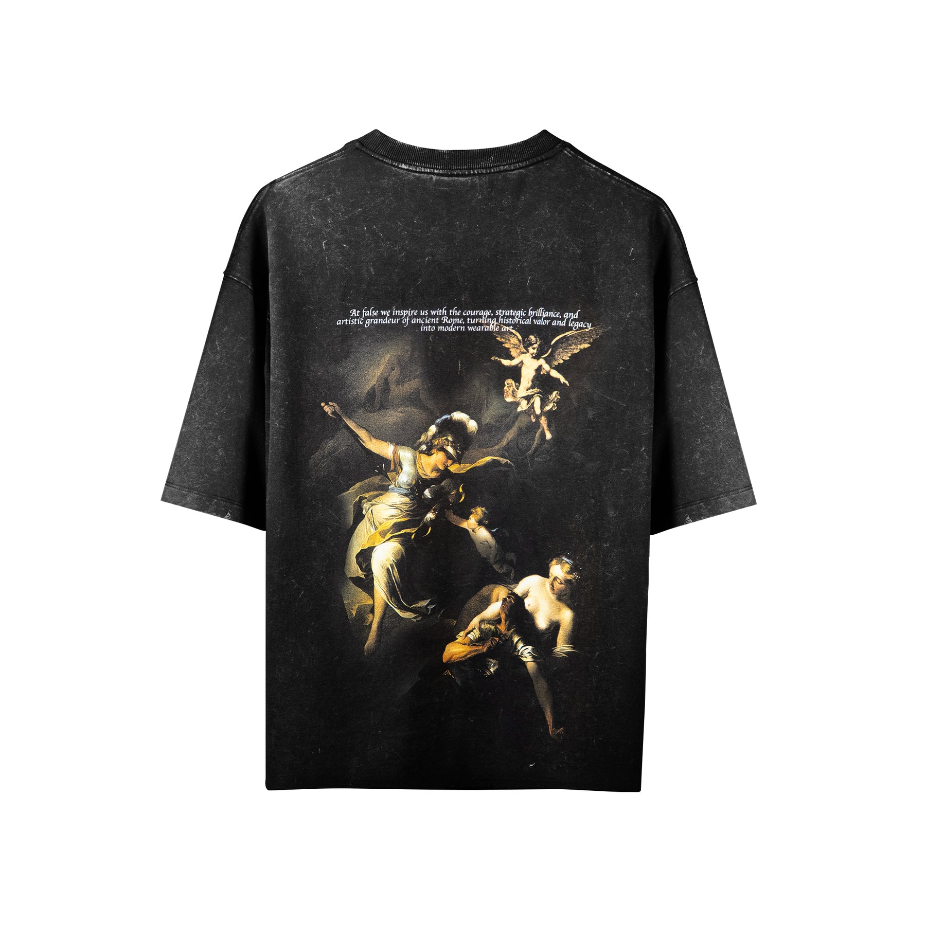 Romans inspire acid wash grey t shirt