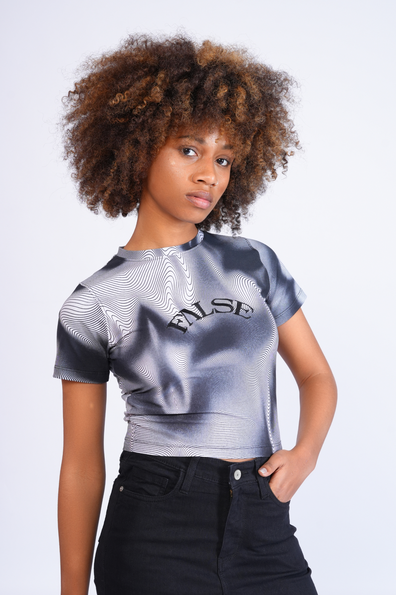 Black and White illusion baby tee