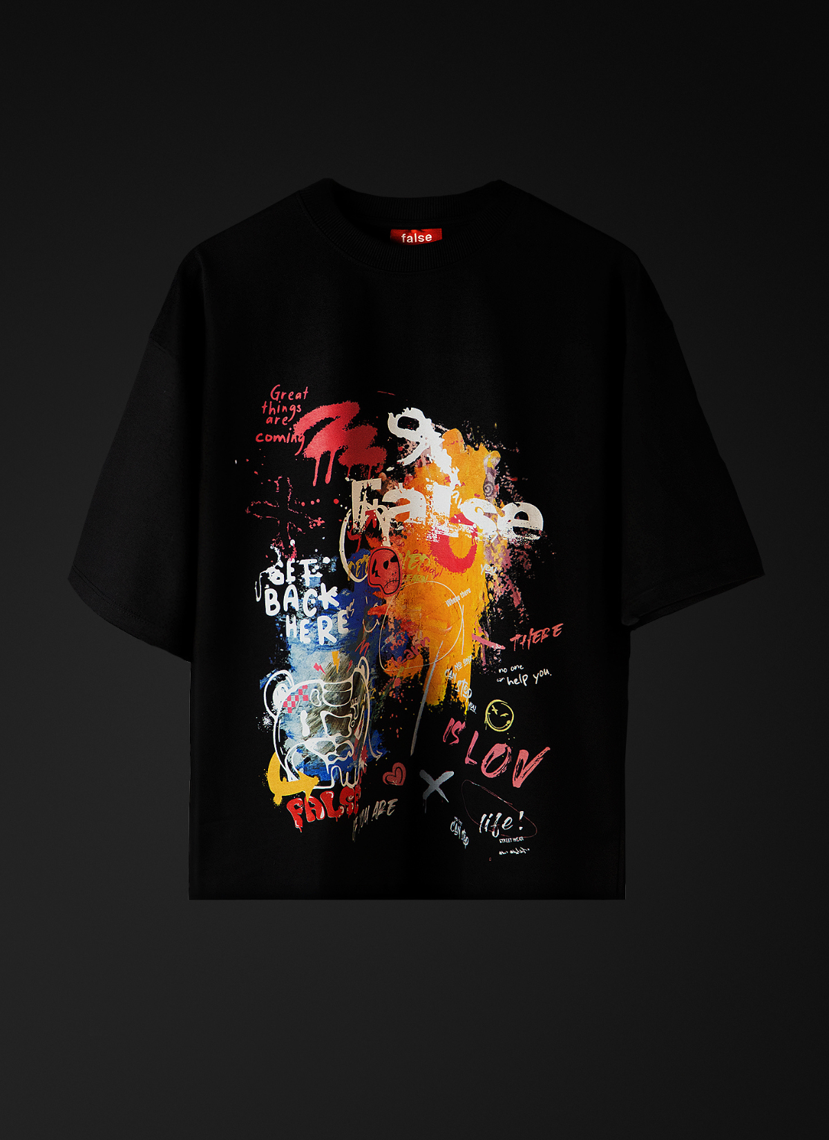 Graffiti inspired black t shirt