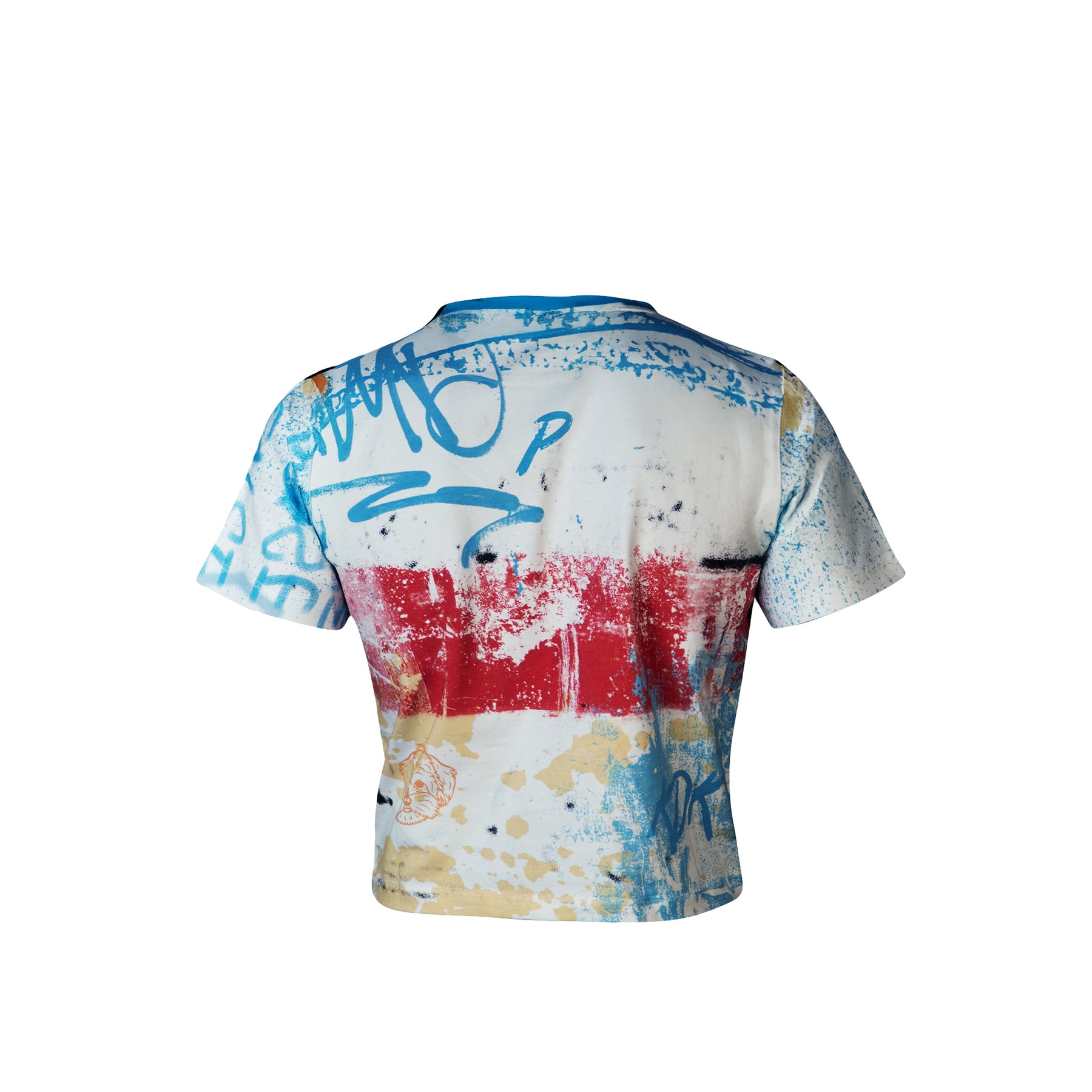 False spray graffiti baby tee