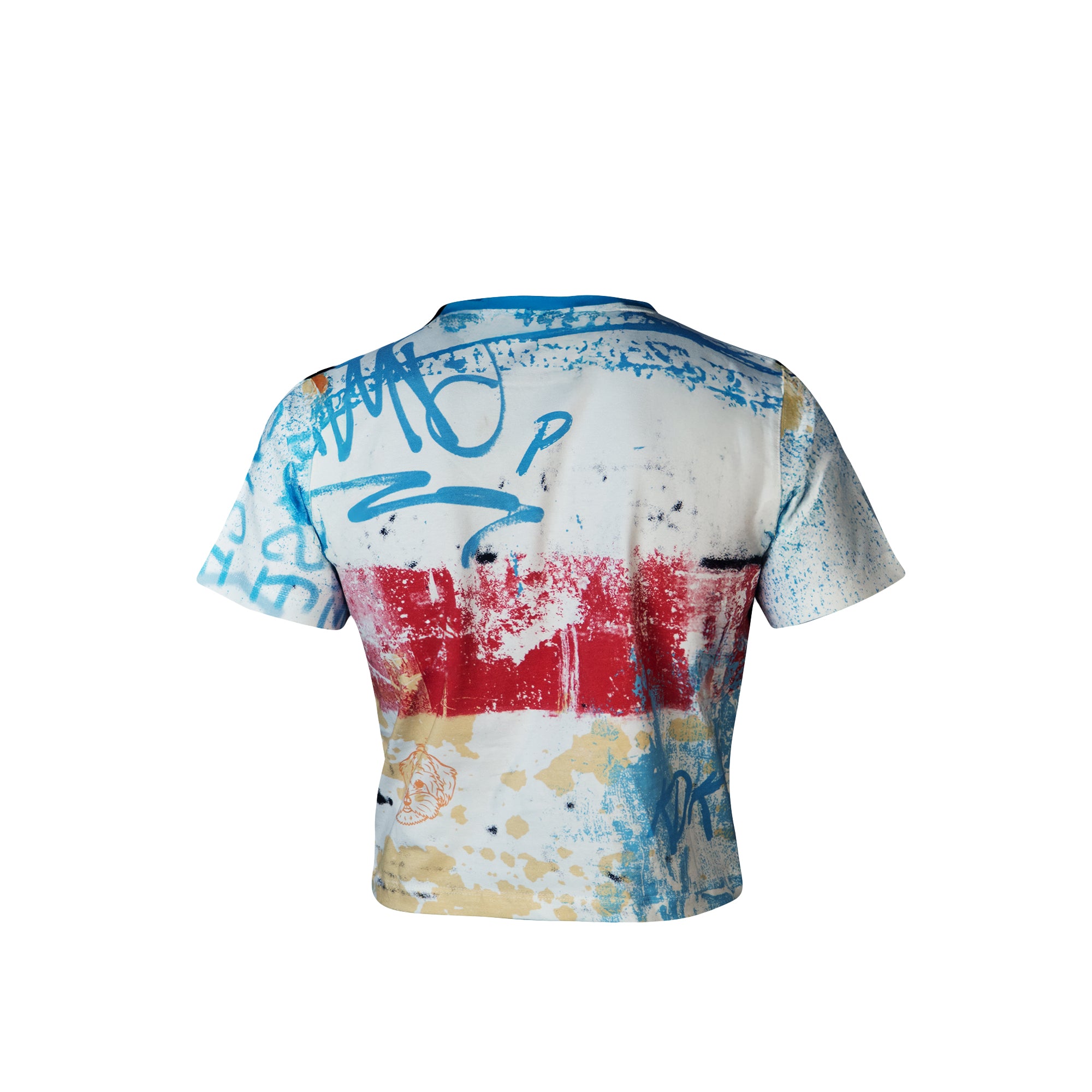 False spray graffiti baby tee