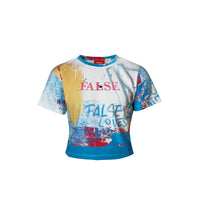 False spray graffiti baby tee