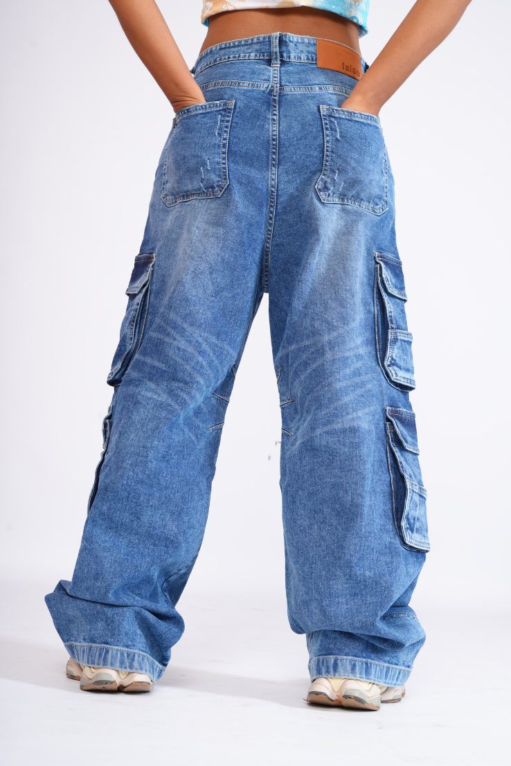 Unisex baggy cargo jeans