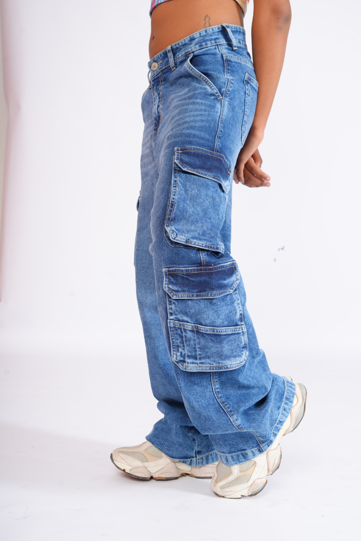 Unisex baggy cargo jeans