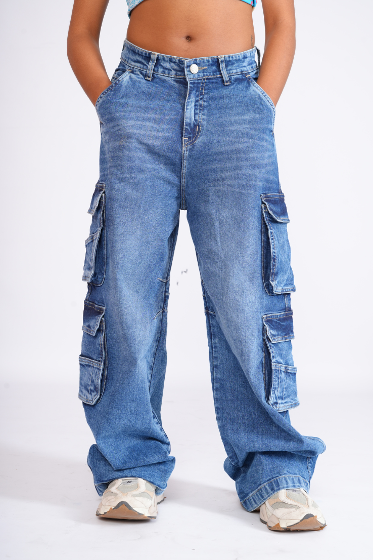 Unisex baggy cargo jeans