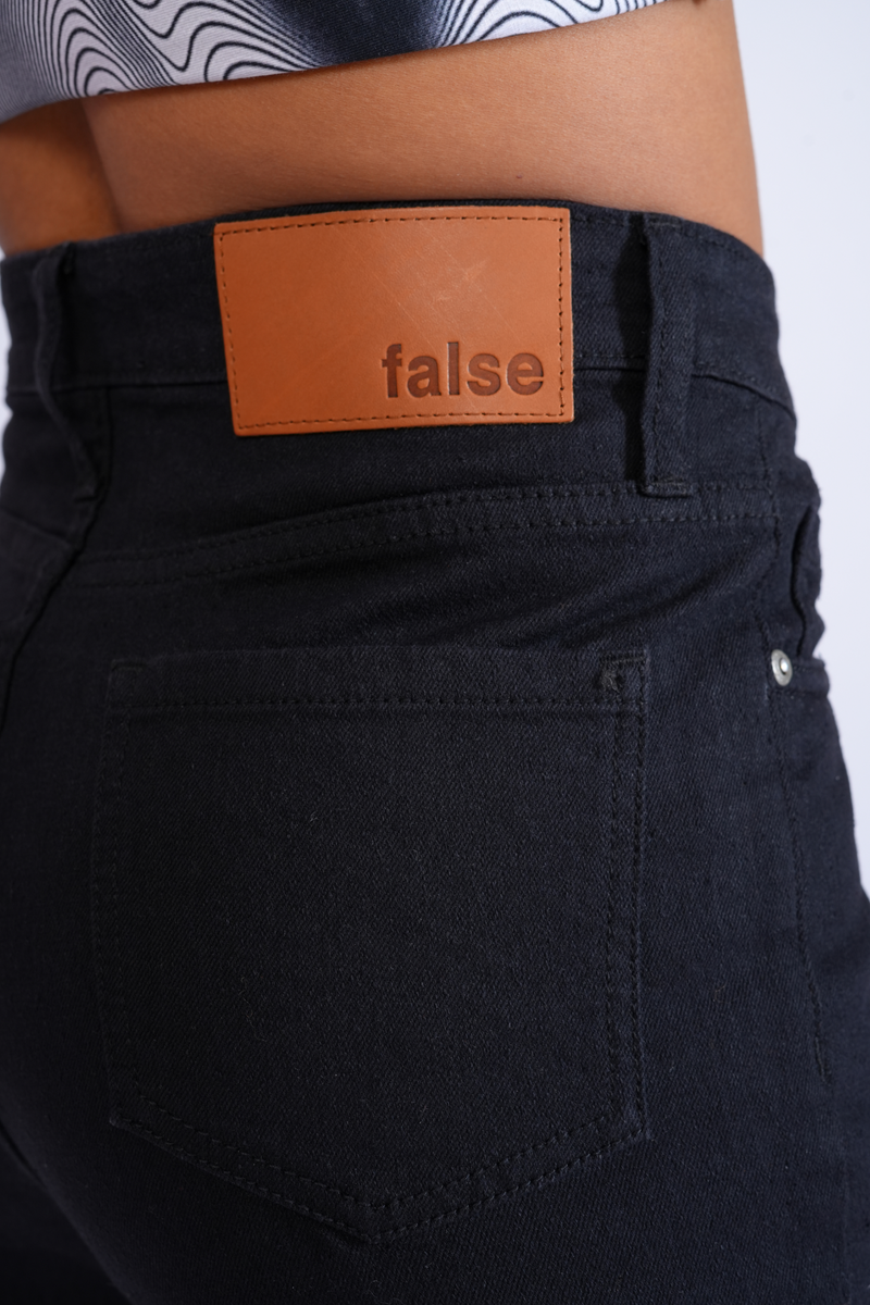 Black high rise flare fit jeans